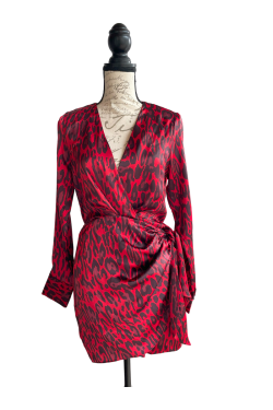 Robe rouge sexy design léopard
