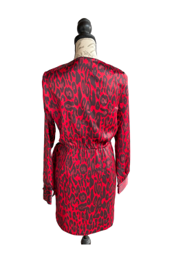 Robe rouge sexy design léopard dos