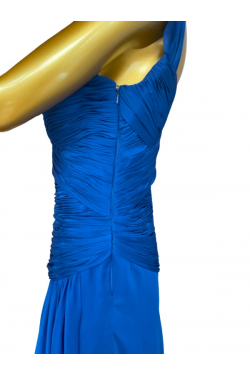Robe de soirée bleu Roi de profil