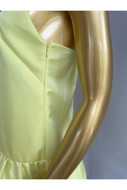 Mini robe jaune détail fermeture