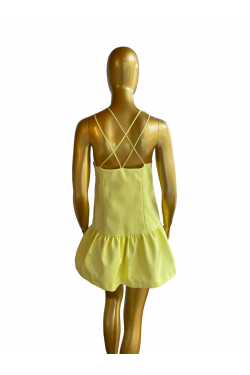 Mini robe jaune de dos