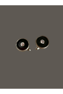 Boutons de manchette à louer noir et brillant