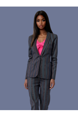 Tailleur bleu foncé et rose fuchsia à louer pour le travail ou une soirée