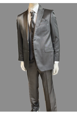 Veste de costume Daniel rayée gris à louer