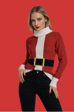 Pull de Noël à louer sur OŪ La mode qu’on loue, pull de Mère Noël