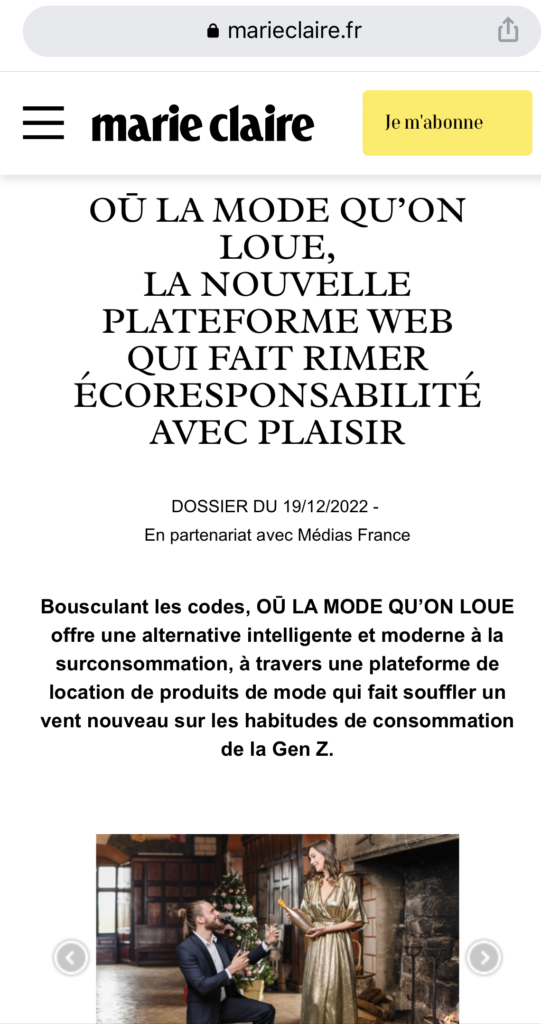 Article Marie Claire