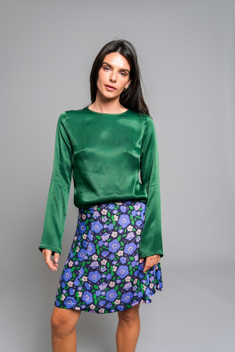 Blouse Bizance satin, Bizance Paris, location de vêtements, mode responsable, éco-responsable, fabrication responsable